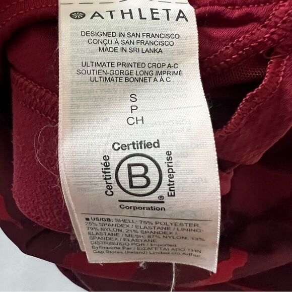 Athleta women’s crop tank bra red camo size S - Picture 4 of 4